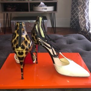 Louboutin Leopard Confusa T Strap Pumps 41
